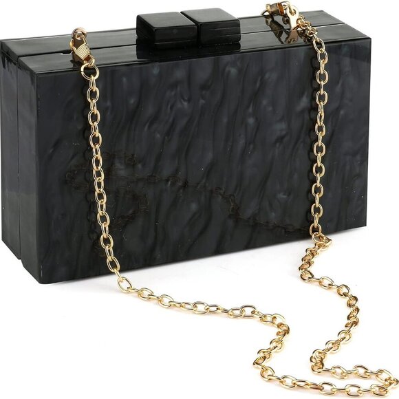 Handbags - Acrylic Clutch Purses for Women with Marbling Purses and Handbags Elegant Banque
